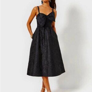 Lilly Pulitzer Ellara Midi Bow Dress Onyx Leaf An Impression